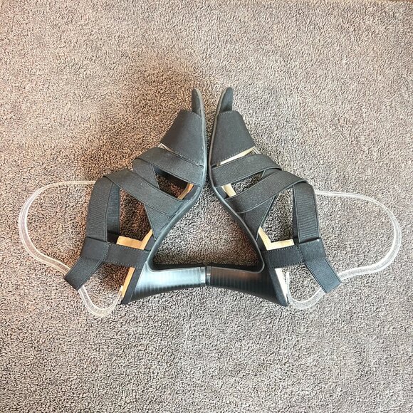 7W 7‎ Wide Width Lifestride Womens Charlotte Black Strappy Heels Sandals Shoes - Picture 5 of 11